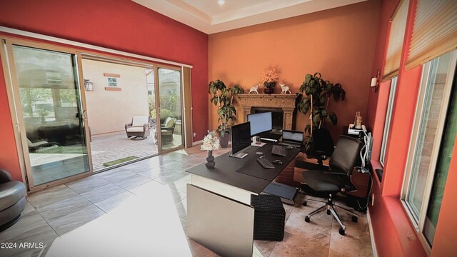 view of tiled office