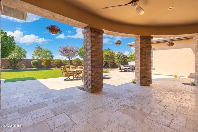 2285 E Mead Dr, Gilbert, AZ 85298 - view of patio / terrace with outdoor dining area and a ceiling fan