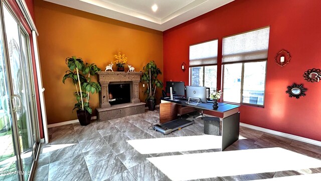 2285 E Mead Dr, Gilbert, AZ 85298 - bedroom featuring multiple windows, carpet floors, ceiling fan, and baseboards