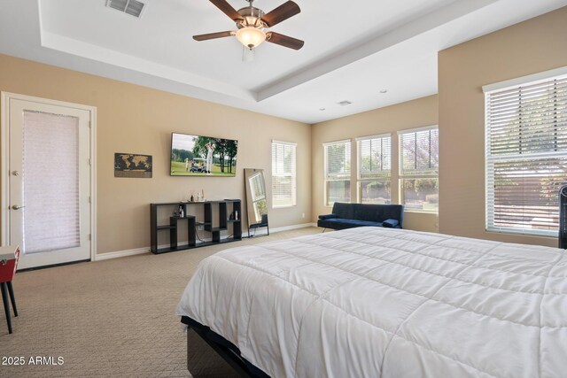 2285 E Mead Dr, Gilbert, AZ 85298 - bedroom with a raised ceiling, carpet, and baseboards
