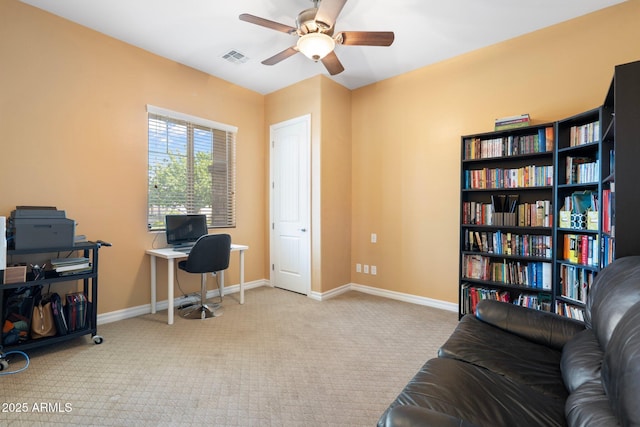 2285 E Mead Dr, Gilbert, AZ 85298 - office space featuring a ceiling fan, carpet, and baseboards
