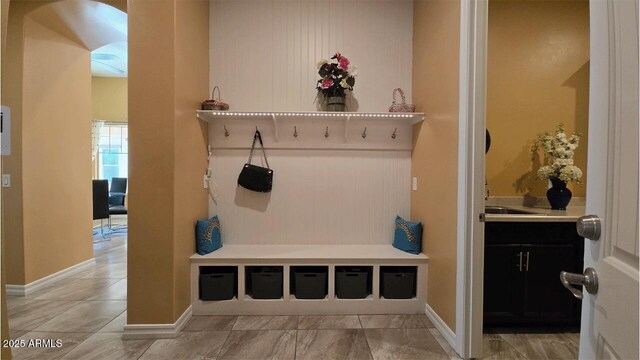 2285 E Mead Dr, Gilbert, AZ 85298 - mudroom with a sink, arched walkways, and baseboards