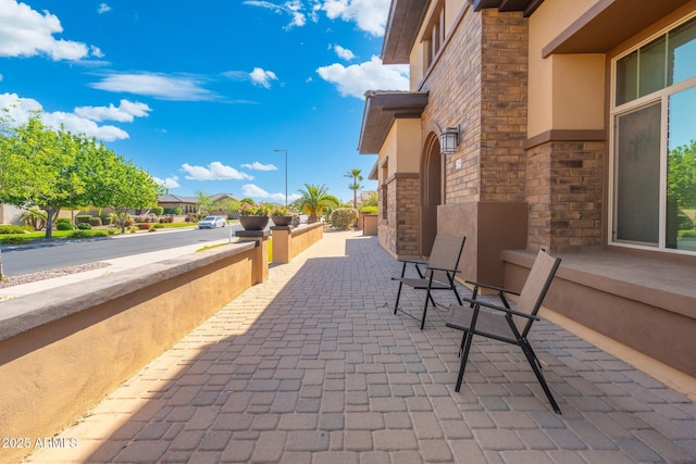 view of patio / terrace featuring a residential view