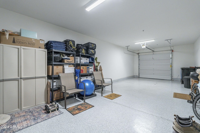 garage featuring a garage door opener