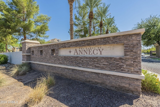 view of community sign