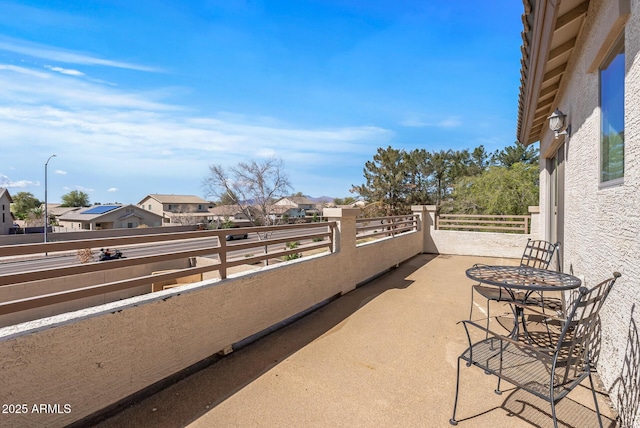 balcony with a residential view