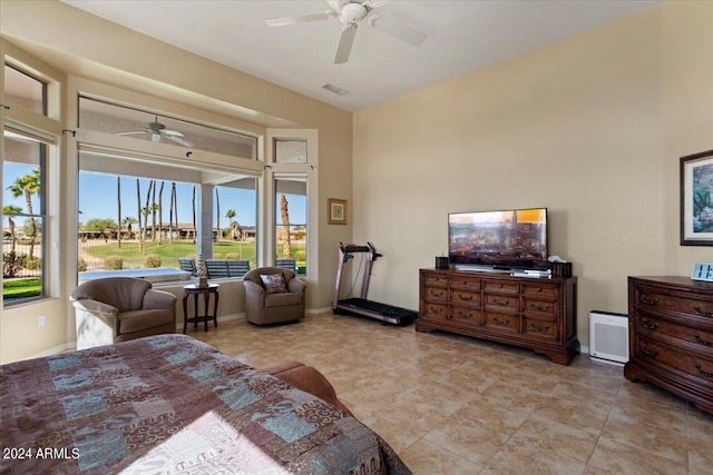 bedroom with ceiling fan