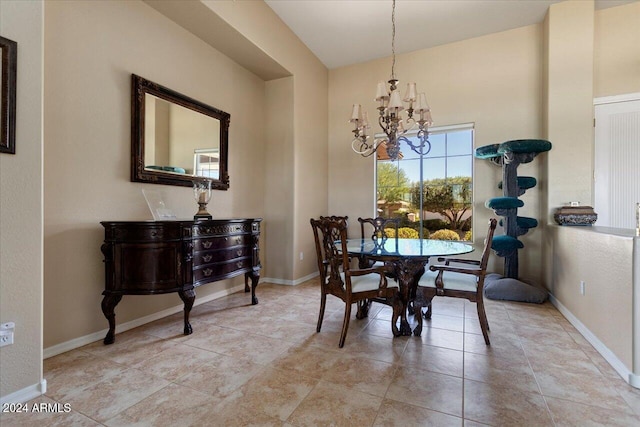 dining room featuring an inviting chandelier