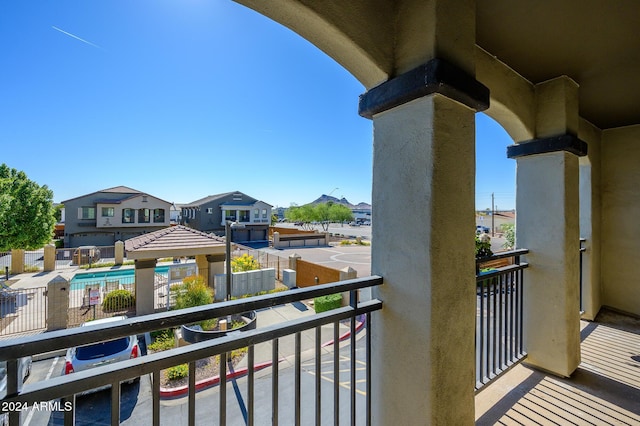 balcony with a residential view