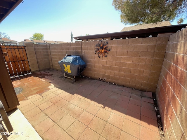 view of patio with area for grilling