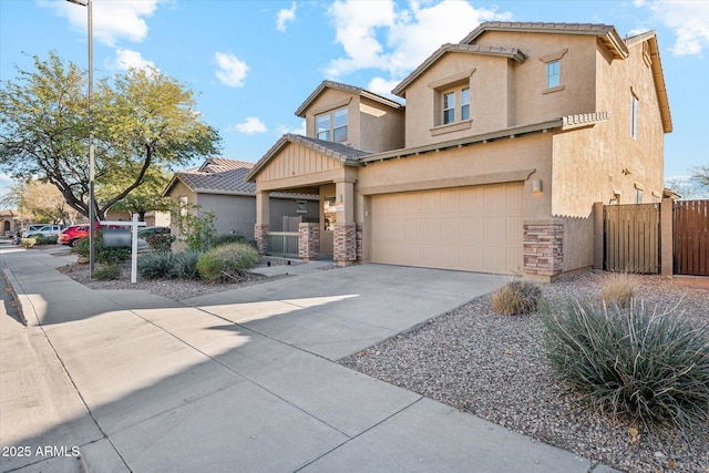 view of front facade with a garage