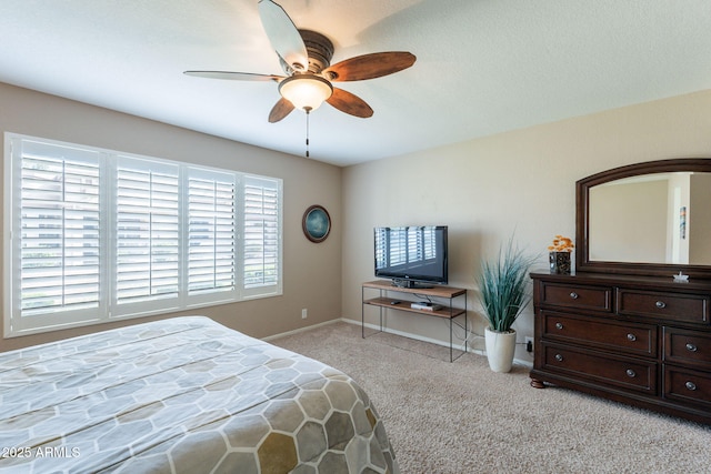 9128 W Kimberly Way, Peoria, AZ 85382 - bedroom with light carpet, a ceiling fan, and baseboards