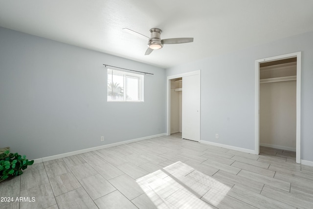 unfurnished bedroom with ceiling fan