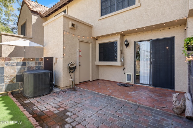 view of patio / terrace featuring central AC unit