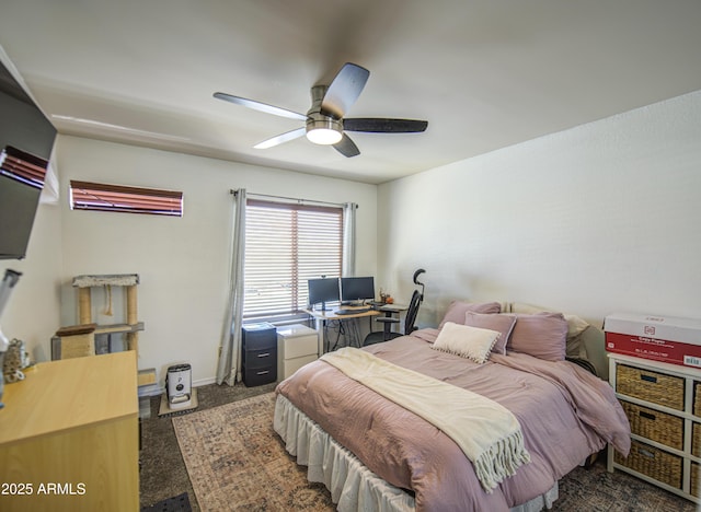 3600 N Hayden Rd Unit 2310, Scottsdale, AZ 85251 - carpeted bedroom featuring a ceiling fan and baseboards