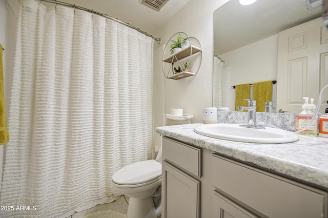 3600 N Hayden Rd Unit 2310, Scottsdale, AZ 85251 - full bath with vanity, toilet, a shower with curtain, and tile patterned flooring