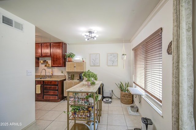 3600 N Hayden Rd Unit 2310, Scottsdale, AZ 85251 - dining room with light tile patterned flooring, crown molding, and baseboards