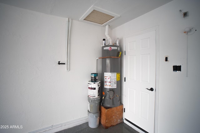 utility room with water heater