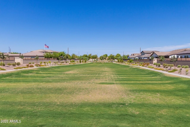 view of community with a lawn