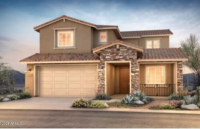 view of front facade with a garage