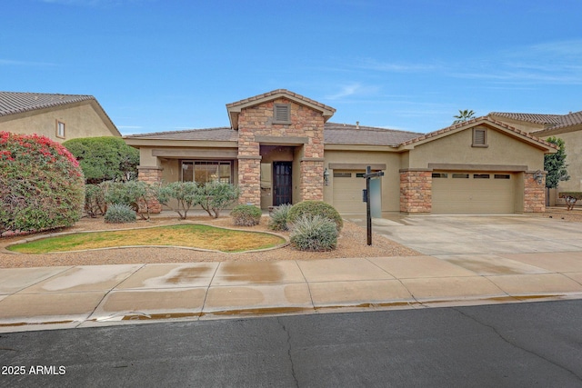 view of front of property featuring a garage