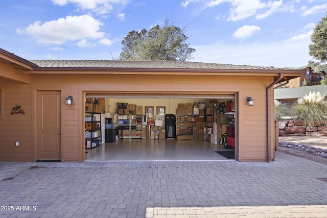 view of garage