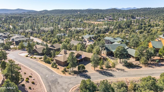 aerial view with a mountain view