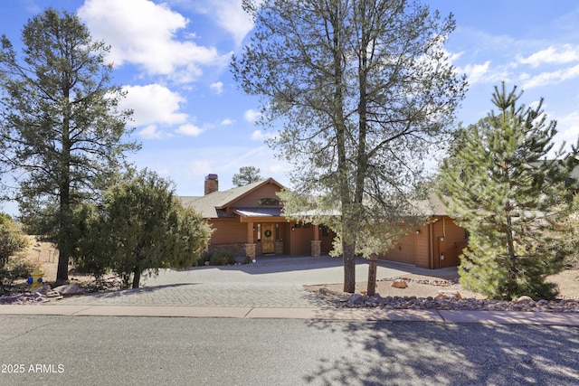 view of front of home with a garage