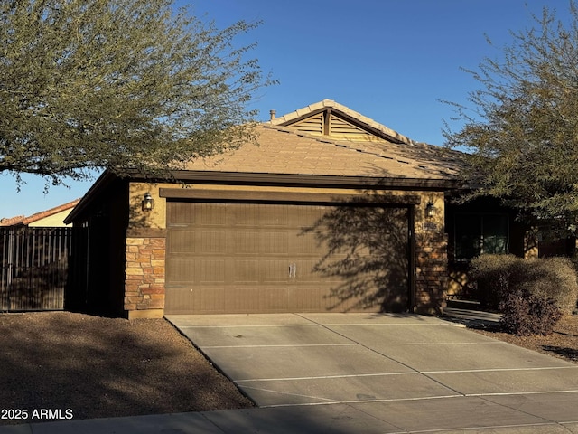 exterior space featuring a garage