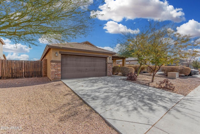 ranch-style home with a garage