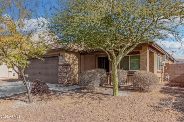 view of front of house with a garage