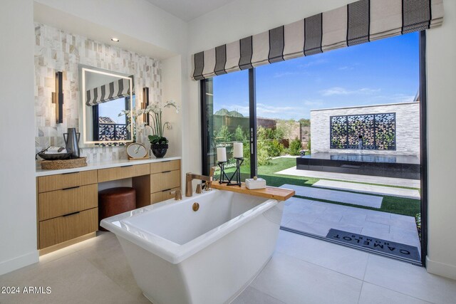 24046 N 126th Pl, Scottsdale, AZ 85255 - bathroom with a freestanding tub and vanity