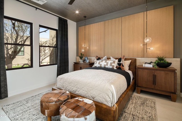 bedroom featuring a textured ceiling