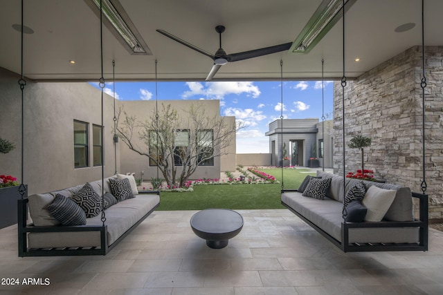 view of patio featuring an outdoor living space