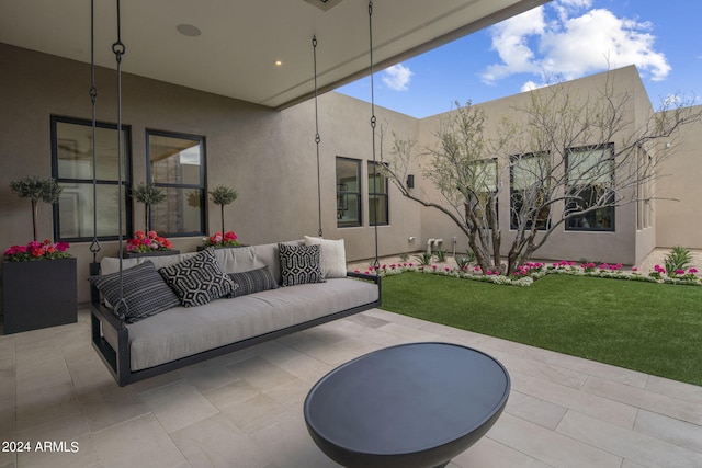 view of patio with an outdoor hangout area