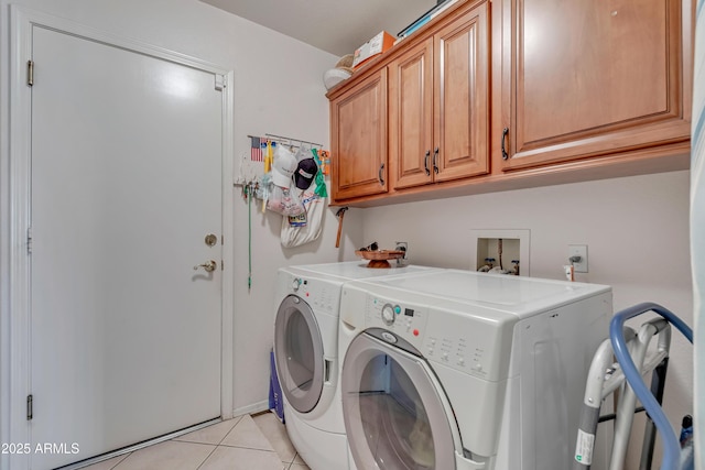 16230 E Glenpoint Dr, Fountain Hills, AZ 85268 - laundry area featuring light tile patterned floors, separate washer and dryer, and cabinet space