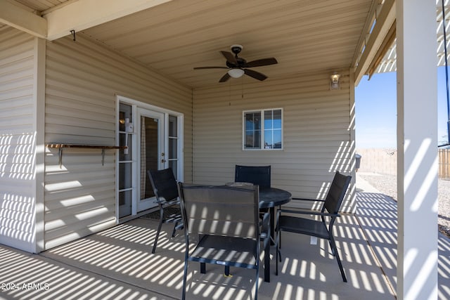 view of patio / terrace with ceiling fan