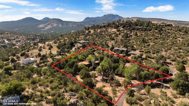 aerial view with a mountain view