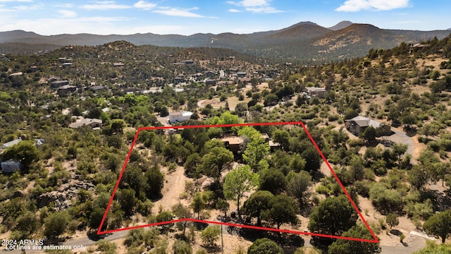 aerial view featuring a mountain view