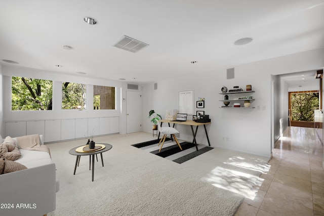 view of tiled living room