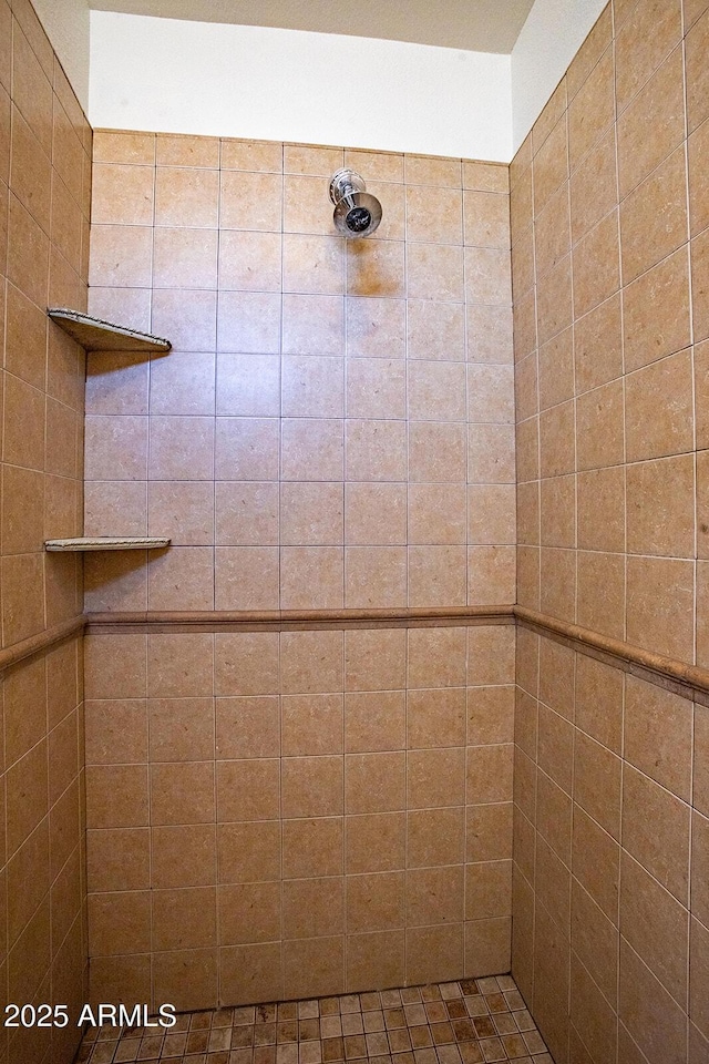 bathroom featuring tiled shower