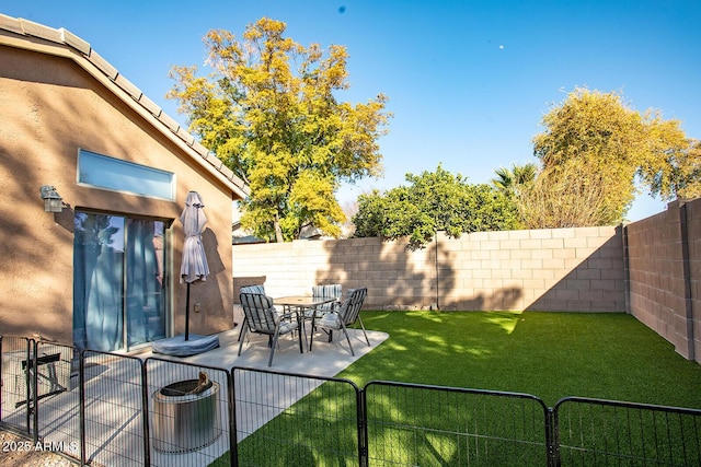 view of yard with a patio