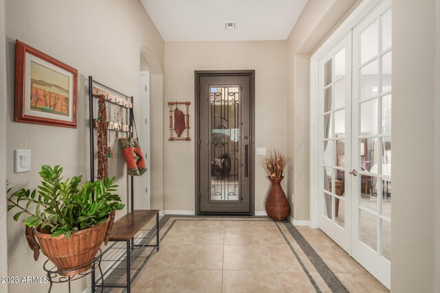 5771 W Cinder Brook Way, Florence, AZ 85132 - property entrance with french doors and a porch