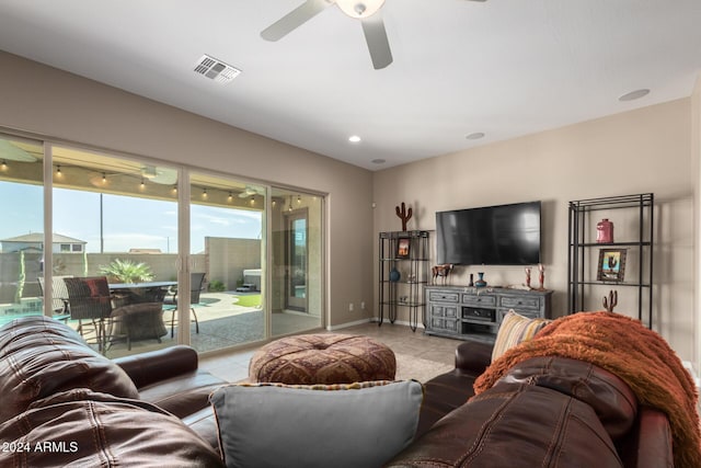 5771 W Cinder Brook Way, Florence, AZ 85132 - living area with a ceiling fan and baseboards