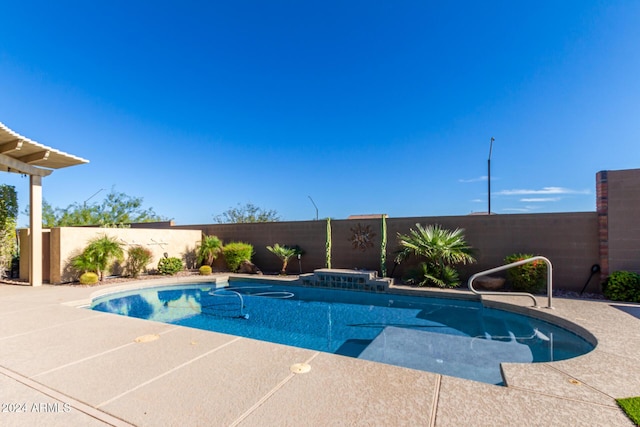 5771 W Cinder Brook Way, Florence, AZ 85132 - view of swimming pool featuring a fenced backyard and a patio area