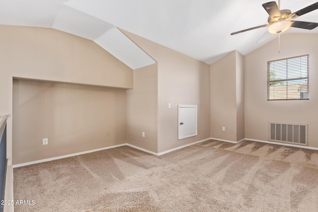 9233 E Neville Ave Unit 1127, Mesa, AZ 85209 - additional living space with vaulted ceiling, a ceiling fan, and carpet flooring
