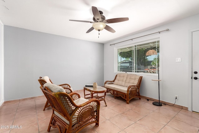 1308 N 66th St, Scottsdale, AZ 85257 - sitting room with a ceiling fan and light tile patterned floors