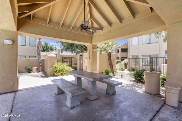 view of patio / terrace with ceiling fan