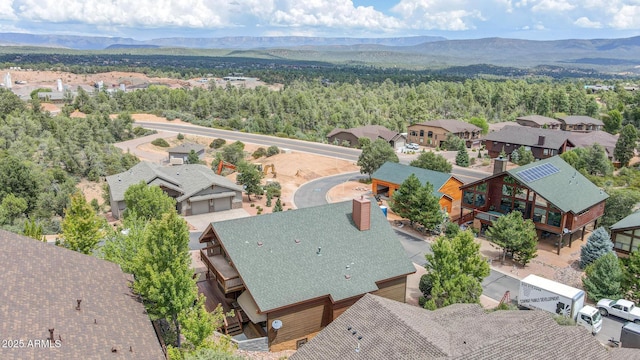 aerial view with a mountain view