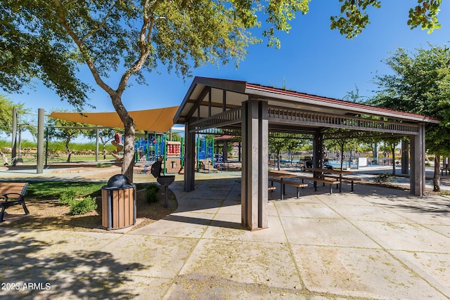 view of community with a playground